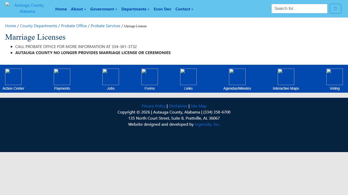 Autauga County: Marriage Licenses